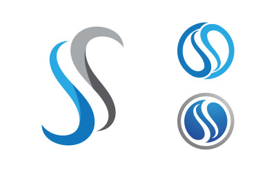 İş S harfi logo tasarım vektör şablonu v.43