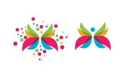 Шаблон дизайна логотипа Butterfly Beauty Vector v.18