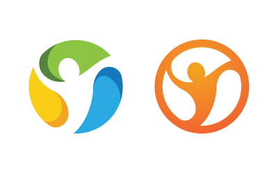 Sağlıklı yaşam İnsan karakteri logo işareti illüstrasyonu v.119