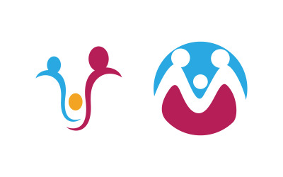 Community-Netzwerk für die Pflege von Menschengruppen und soziales Logodesign v.124