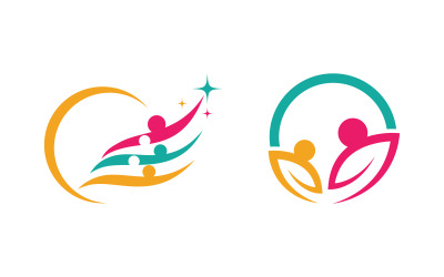 Community-Netzwerk für die Pflege von Menschengruppen und soziales Logodesign v.172