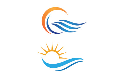 Diseño de ilustración de logotipo vectorial de onda de agua líquida V1.53