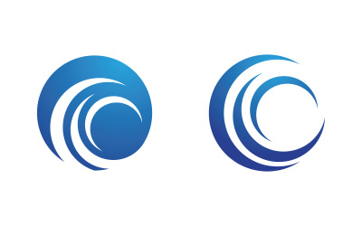 Diseño de ilustración de logotipo vectorial de onda de agua líquida V1.54