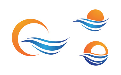 Illustrazione del logo vettoriale liquido dell&amp;#39;onda d&amp;#39;acqua V1.65