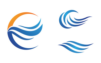Illustrazione del logo vettoriale liquido dell&amp;#39;onda d&amp;#39;acqua V1.67