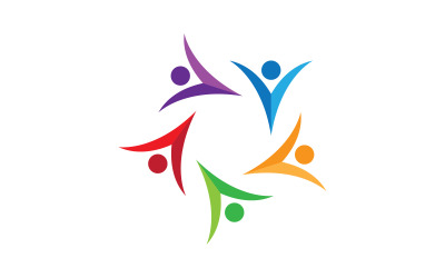İnsanlar grubu bakım topluluk ağı ve sosyal logo tasarımı v.148
