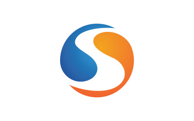 İş S harfi logo tasarım vektör şablonu v.45