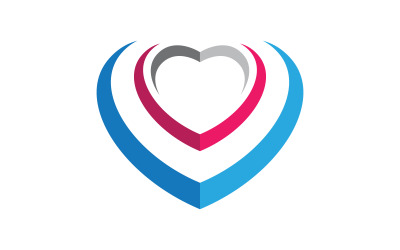 Modelo de design de ilustração de ícone vetorial de coração de amor v.9