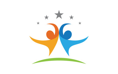Sieć społecznościowa opieki nad ludźmi i projekt logo społecznościowego v.125