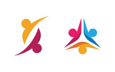 Sieć społecznościowa opieki nad ludźmi i projekt logo społecznościowego v.129