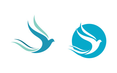 Bird dove icon logo design vector illustration v.3