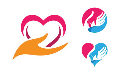 Love heart Vector icon illustration design template v.10