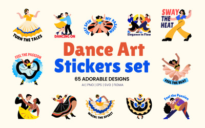Modern Dance Aufkleber Art Set