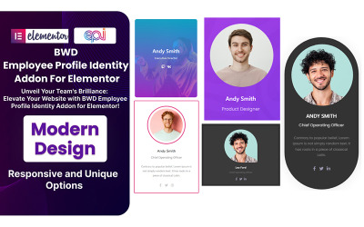 Plugin WordPress per l&amp;#39;identità del profilo dei dipendenti per Elementor