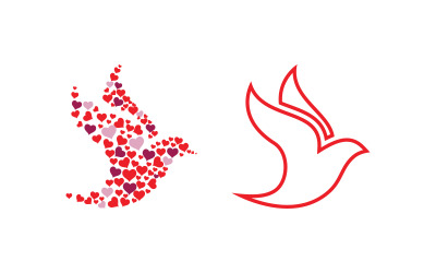 Vogeltaube-Symbol-Logo-Design, Vektorillustration v.1