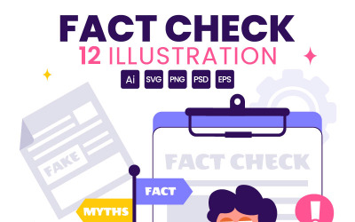 12 myter vs fakta Kontrollera nyheter Illustration
