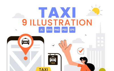 9 Ilustracja usługi rezerwacji taksówek