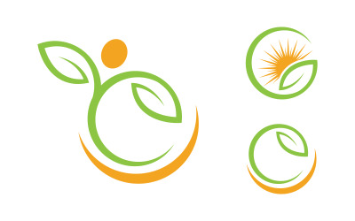 Szablon logo koncepcji liścia drzewa zdrowego życia v.63