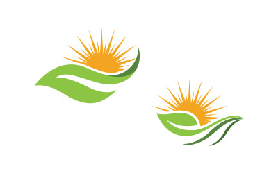 Szablon logo koncepcji liścia drzewa zdrowego życia v.66
