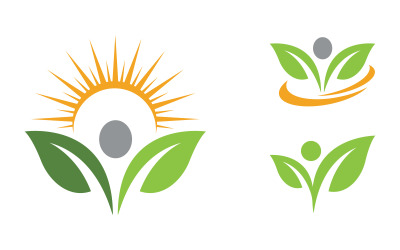 Szablon logo koncepcji liścia drzewa zdrowego życia v.69
