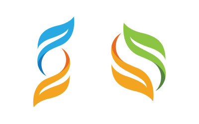 Szablon projektu logo z koncepcją liści drzewa zdrowego życia v.65