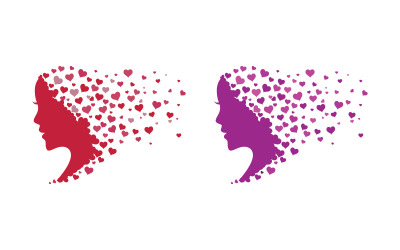 Beautiful Woman face silhouette character logo illustration v.10