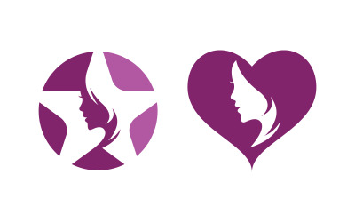 Beautiful Woman face silhouette character logo illustration v.18