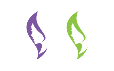 Beautiful Woman face silhouette character logo illustration v.20