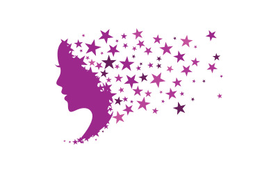 Beautiful Woman face silhouette character logo illustration v.21
