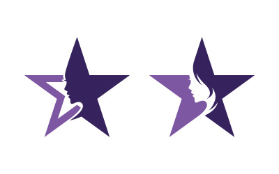 Beautiful Woman face silhouette character logo illustration v.22