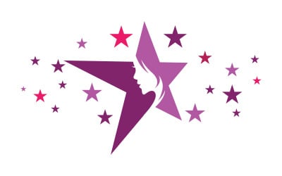 Beautiful Woman face silhouette character logo illustration v.23