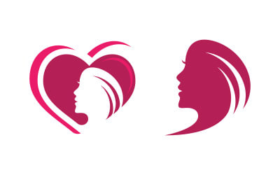 Beautiful Woman face silhouette character logo illustration v.2