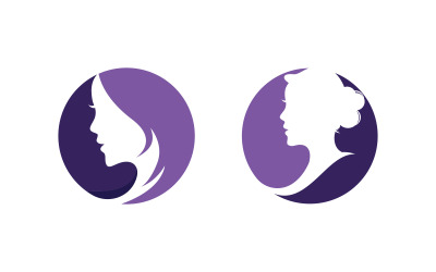 Beautiful Woman face silhouette character logo illustration v.4