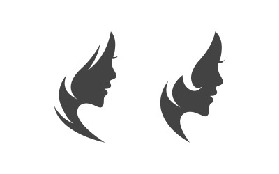 Beautiful Woman face silhouette character logo illustration v.6