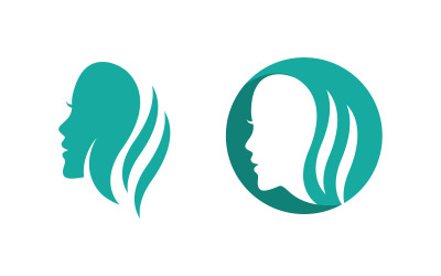 Beautiful Woman face silhouette character logo illustration v.7