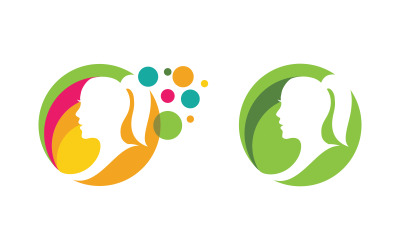 Beautiful Woman face silhouette character logo illustration v.9