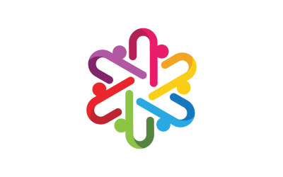 Community-Netzwerk für die Pflege von Menschengruppen und soziales Logodesign v.192