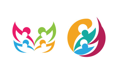 Community-Netzwerk für die Pflege von Menschengruppen und soziales Logodesign v.195