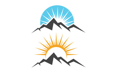 Hill Nature Mountain icon Logo Template illustration design v.1