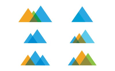 Hill Nature Mountain icon Logo Template illustration design v.20