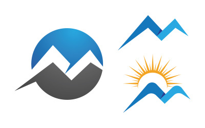 Hill Nature Mountain icon Logo Template illustration design v.6
