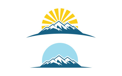 Ilustración del diseño del logotipo de la plantilla del icono de la montaña de la naturaleza de la colina v.11