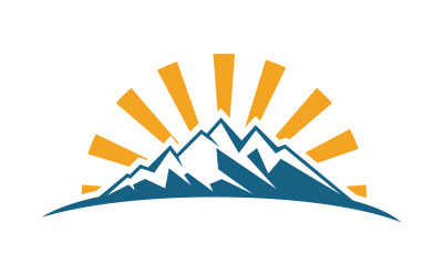 Ilustración del diseño del logotipo de la plantilla del icono de la montaña de la naturaleza de la colina v.13