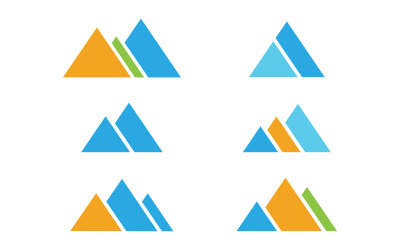 Ilustración del diseño del logotipo de la plantilla del icono de la montaña de la naturaleza de la colina v.19