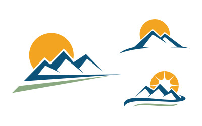 Ilustración del diseño del logotipo de la plantilla del icono de la montaña de la naturaleza de la colina v.22