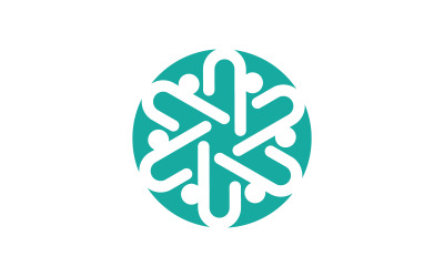 People group care community network and social logo design v.176