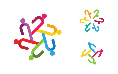 People group care community network and social logo design v.184