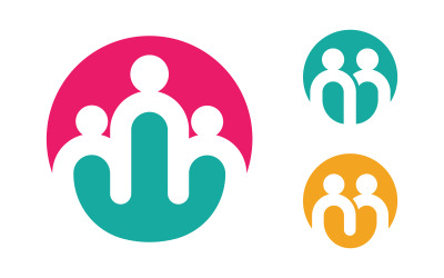 People group care community network and social logo design v.191