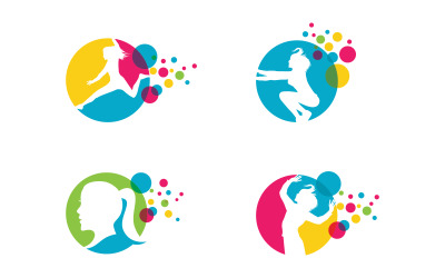 Schöne Frau Gesicht Silhouette Charakter Logo Illustration v.12