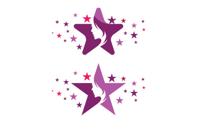 Schöne Frau Gesicht Silhouette Charakter Logo Illustration v.19